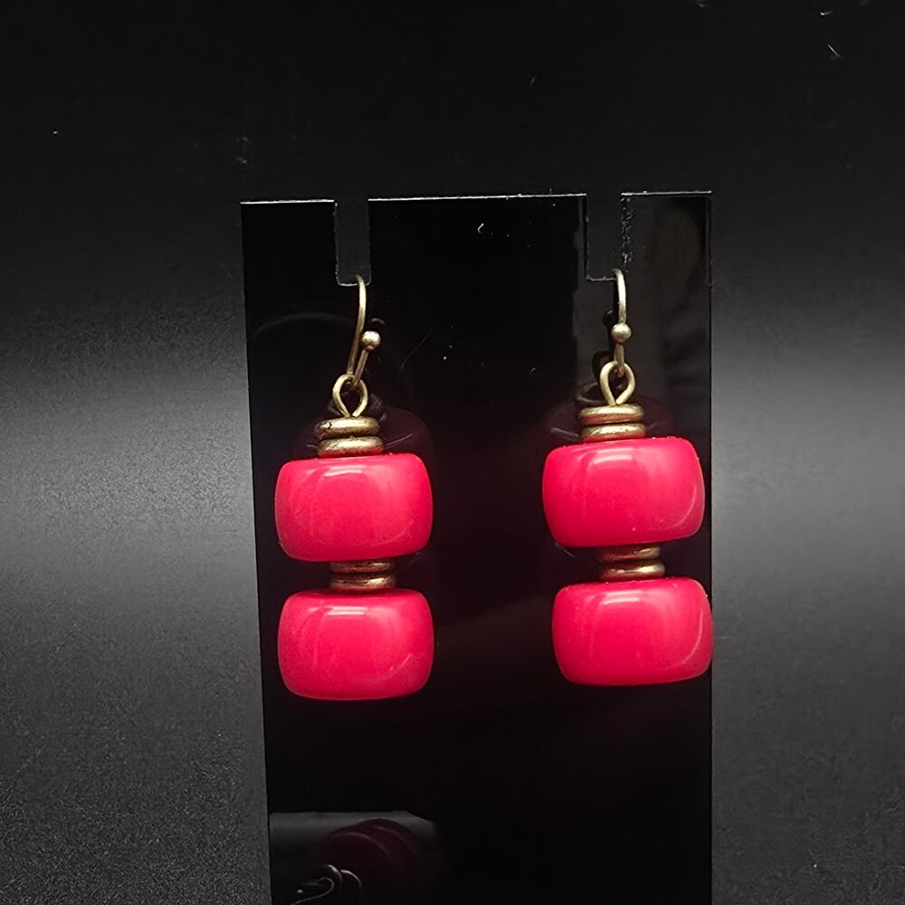 Premier Designs Hot Pink Earrings Pierced Dangle Drop